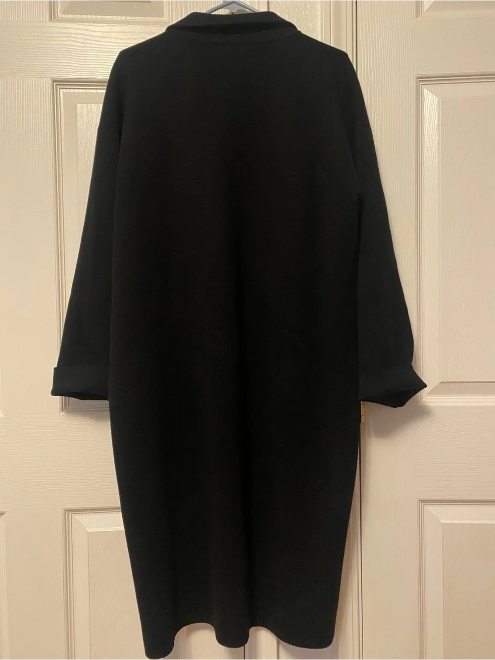 J. Crew Black Long Open Front Wool Blend sweater/coat